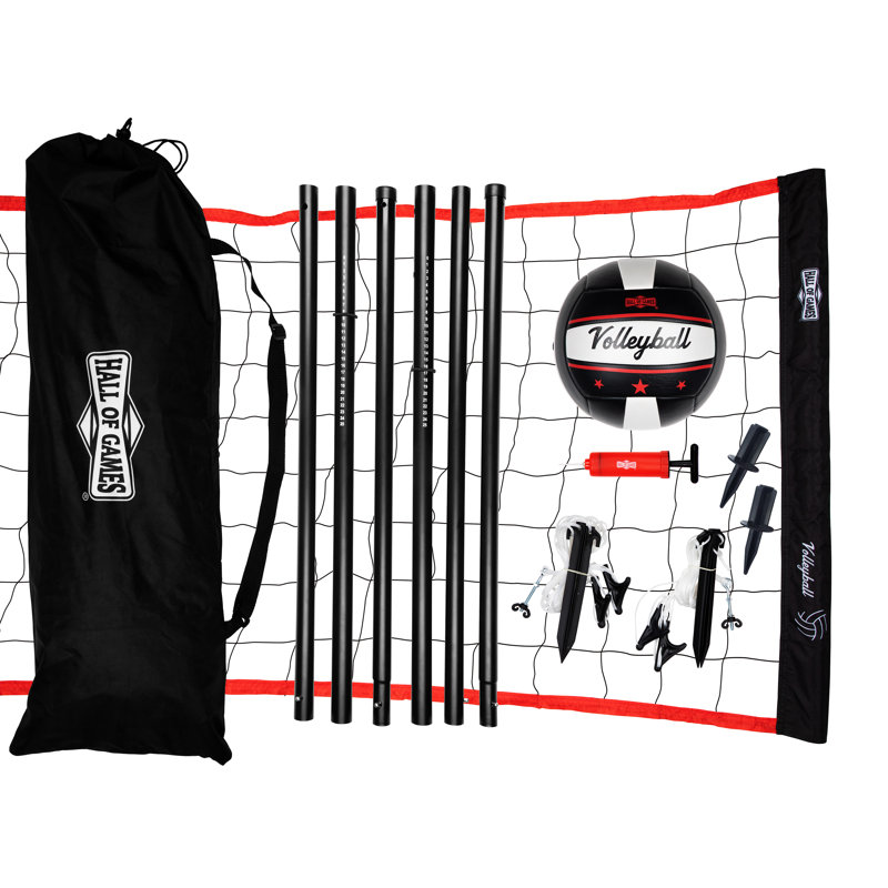 Hall of Games 32-ft Outdoor Volleyball Net and Carrying Bag Set with Official Size Volleyball