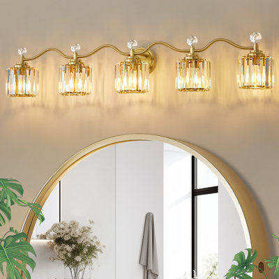 Emilion Dimmable Bathroom Vanity Light With Crystal Shade