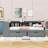 Two Drawers Wood Platform Bed with Storage Shelves and Charging Station-106813621-106813619