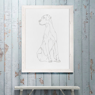 « dog contour ii »-impression du dessin du cadre photo