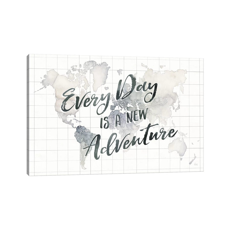 Watercolour Wanderlust World Adventure by Laura Marshall - Wrapped Canvas Print, 20.32 cm H x 30.48 cm W