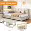 L-Shaped Upholstered Daybed with 2 Drawers-2130349010