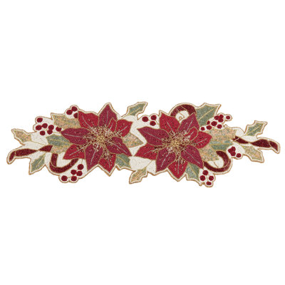 Runner_Poinsettia Design Beaded Table Runner