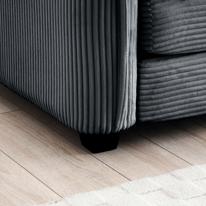 Le tissu en velours côtelé gris procure un soutien pour les canapés., Gris