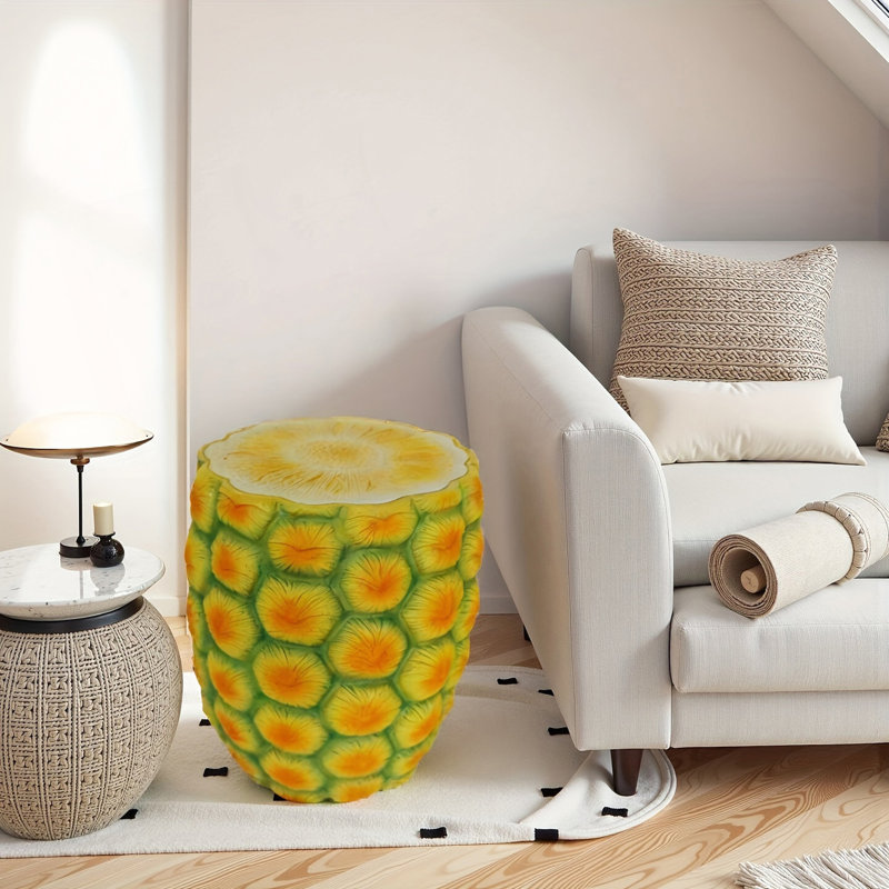 Tabouret à ananas, tabouret en résine surdimensionné et table d'appoint