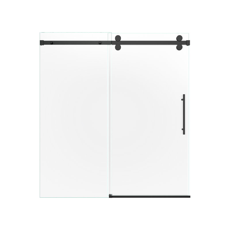 Cabines de douche et de baignoire compactes sans cadre, verre trempé épais de 5/16 po, design noir mat moderne