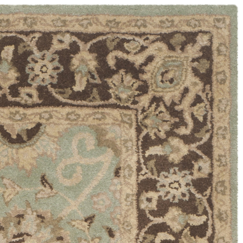 Tapis vert / brun en laine touffeté à la main Dunbar, Rectangle 2 pi x 3 pi