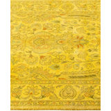 Overdyed Hand-Knotted Wool Modern-Contemporary Yellow Runner 2' 7" x 18' 4"