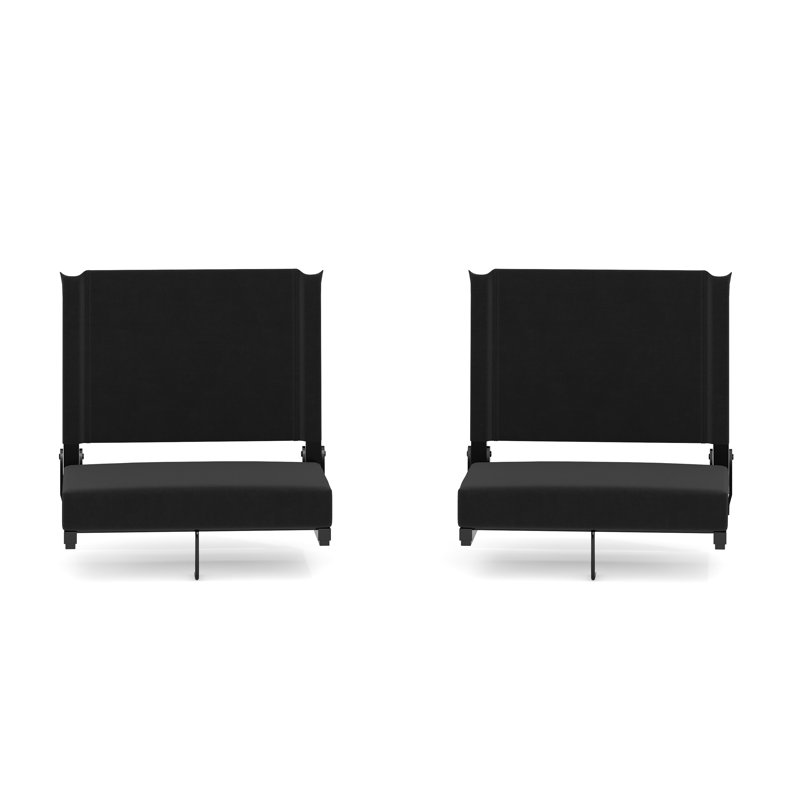 Fender Padded Stadium Chair with Handle and Bleacher Hook, Black