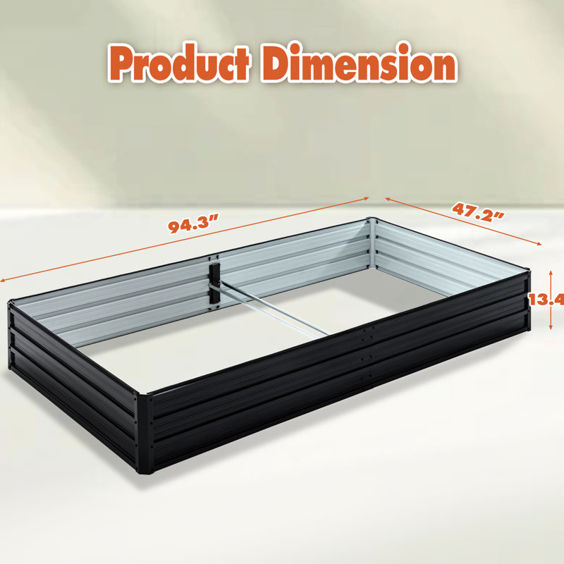 841 Ft Outdoor Galvanized Garden Bed, Ideal For Vegetables, Fruits, And Herbs - Ample Space, Quick Assembly Raised Planter Bed Ft, Planting Area, Reusable