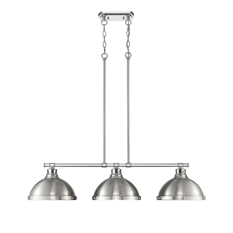 Laramy 3-Light Linear Pendant, Pewer, Chrome