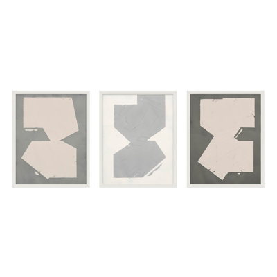 Equipoise in Greige I-III Framed Painting