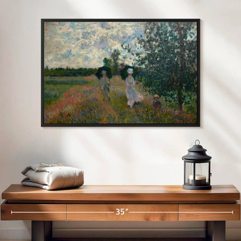 On A Walk Near Argenteuil, 25" X 17", Floating Frame Black