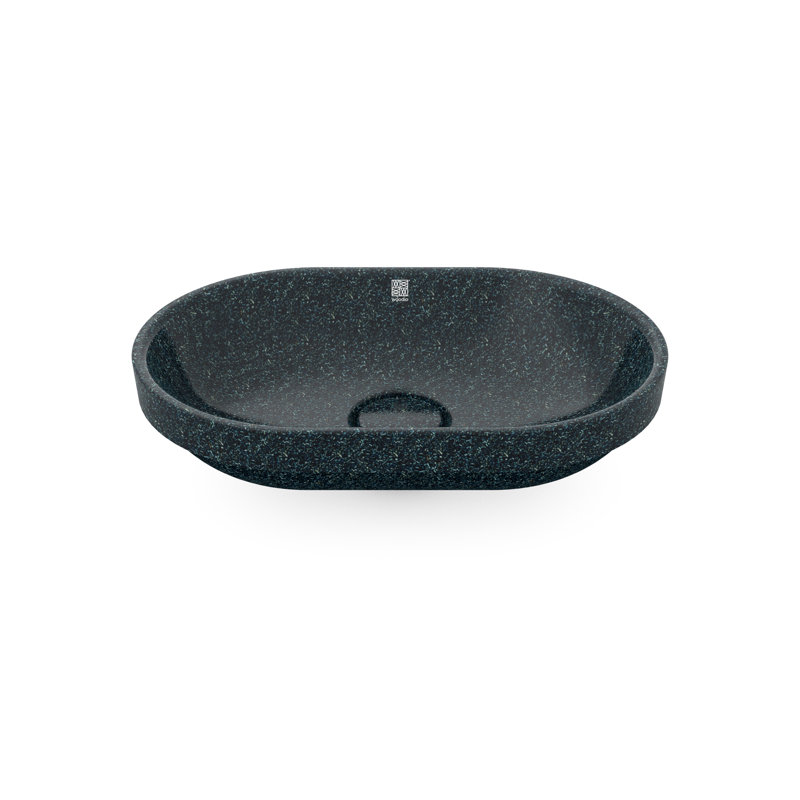 Woodio Soft60 15.748'' Wood Oval Bathroom Sink, Arctic