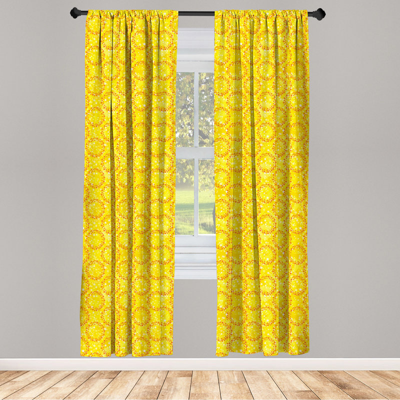 Geometric Semi-Sheer Rod Pocket Curtain Panels, 28" W x 95" L