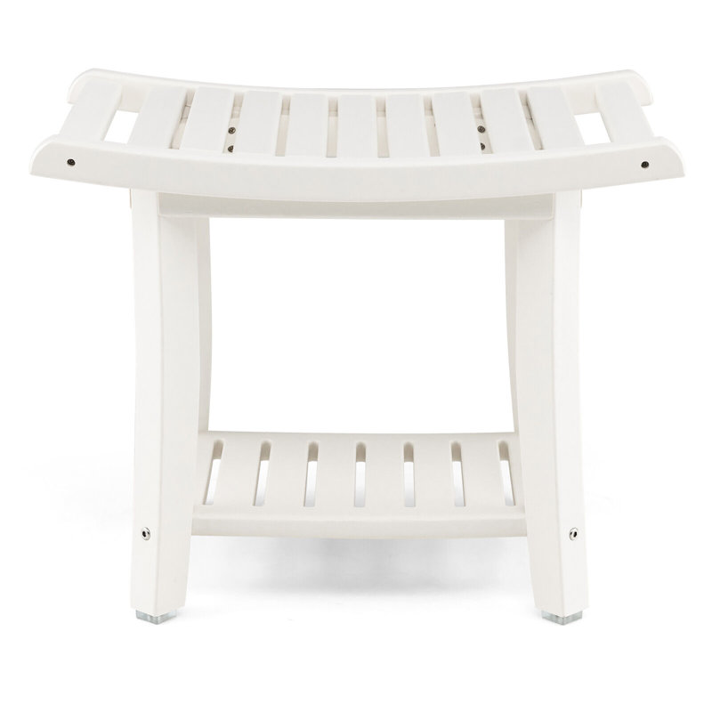 24'' W HDPE Shower Bench, Creamy White