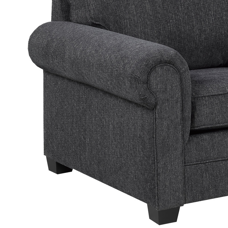 Belford Fabric Sofa, Gray, 38" H x 62" W x 39" D, 2, Gray