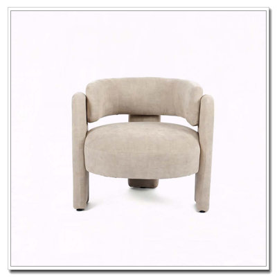 Fauteuil demi-tonneau sculptural avec tissu texturé Sculptural