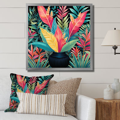 Oasis colorée de poterie tropicale colorée II - mode, art mural