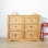 Commode double à 6 tiroirs Farmhouse, commode en bois de pin massif, armoire de rangement rustique avec poignées en métal noir, organisateur de chambre en bois