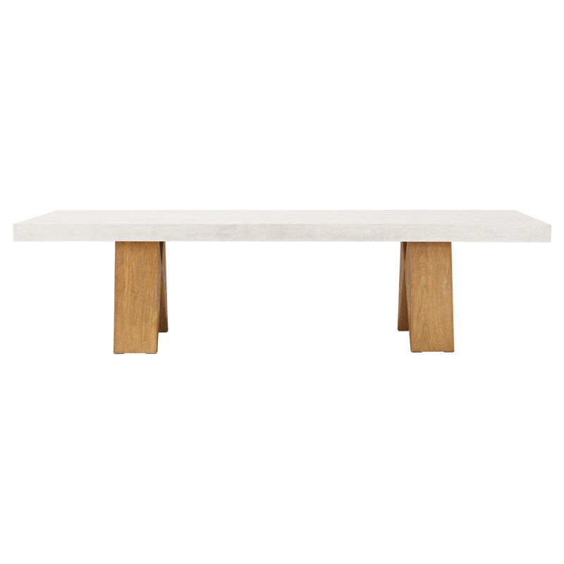 Perpetual Outdoor Dining Table, Ivory White, 38" W x 118" L x 30" H