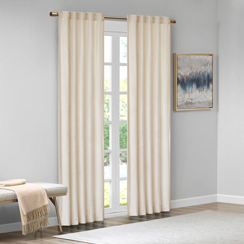 Room Darkening Metallic Printed Poly Velvet Rod Pocket/Back Tab Window Panel Pair, Enhancing Privacy And Style With Plush Texture