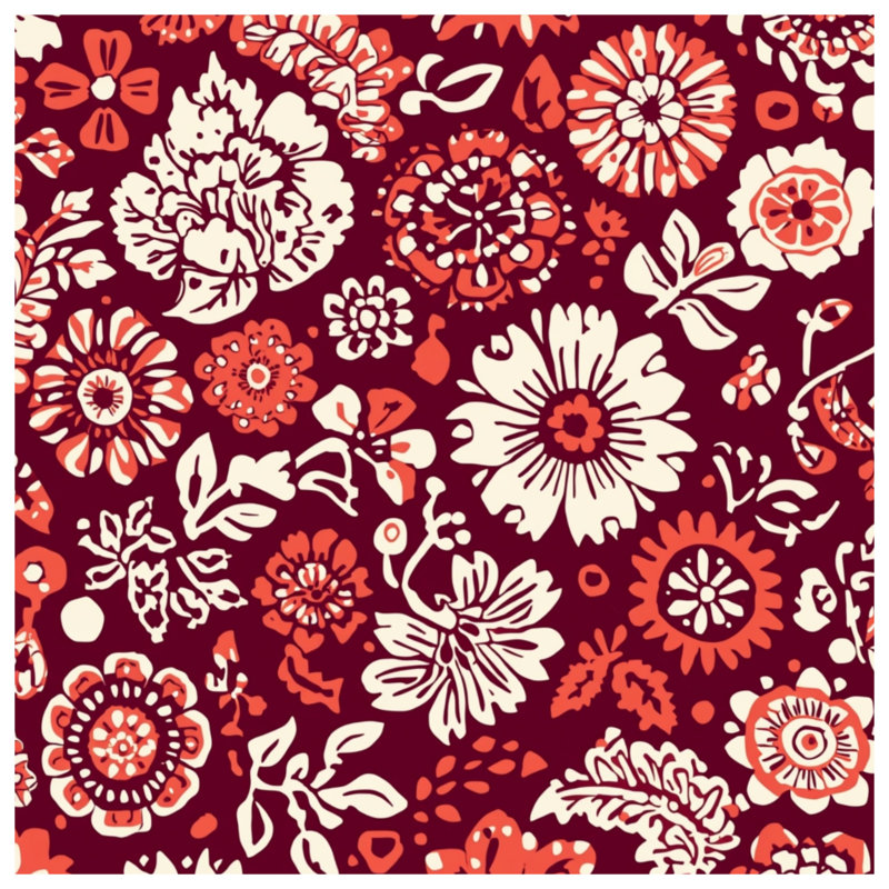 Intricate Floral Patterns Blankets, 50in W x 60in H