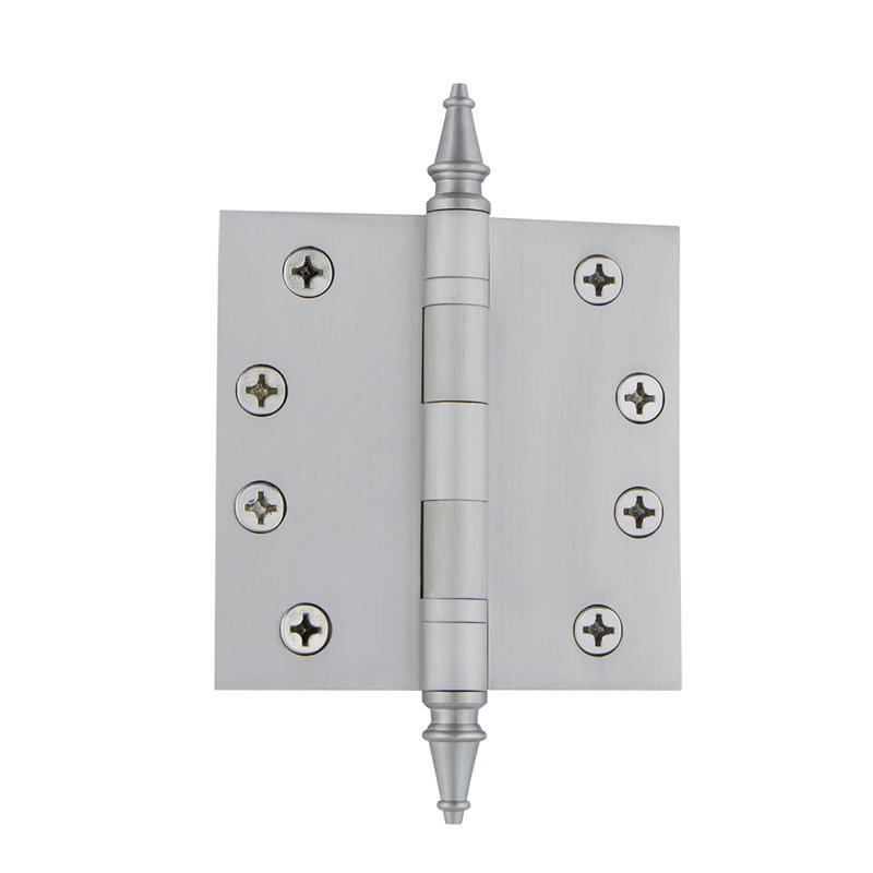Charnière de porte simple 4 po H x 4 po, Nickel satiné