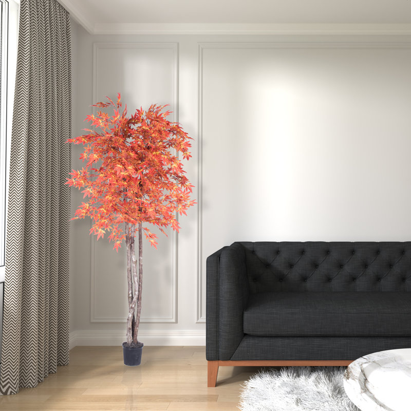 Faux Tree in Basket, 72" H x 30" W x 30" D