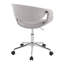 Chaise de travail en métal chromé et tissu gris