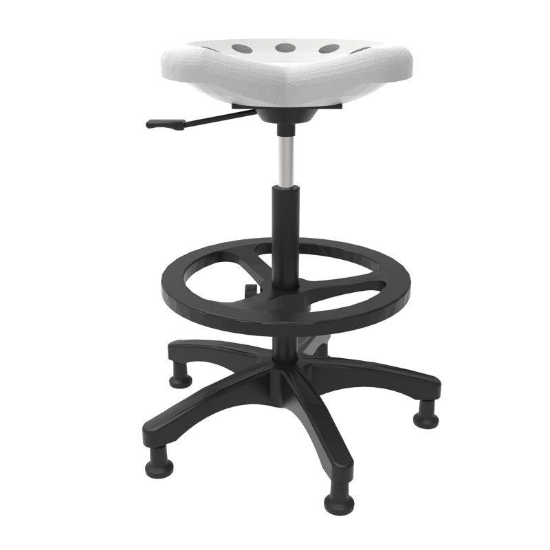 Tabouret de laboratoire à hauteur ajustable, Gris, H 25 po x l 25 po x P 25 po