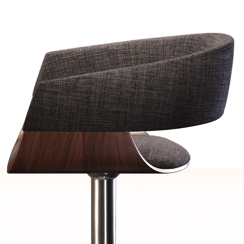Adjustable Swivel Bar Stool, Dark Gray