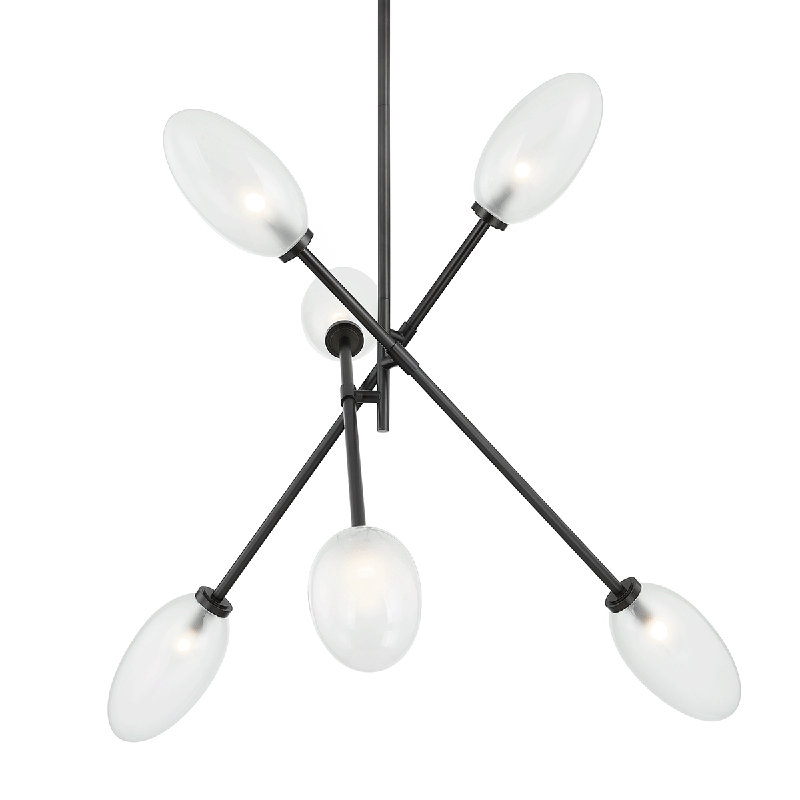 ALBERTON 6 LIGHT CHANDELIER, Black Brass