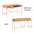 Soleil Solid Wood Top Metal Base Writing Desk-125375495