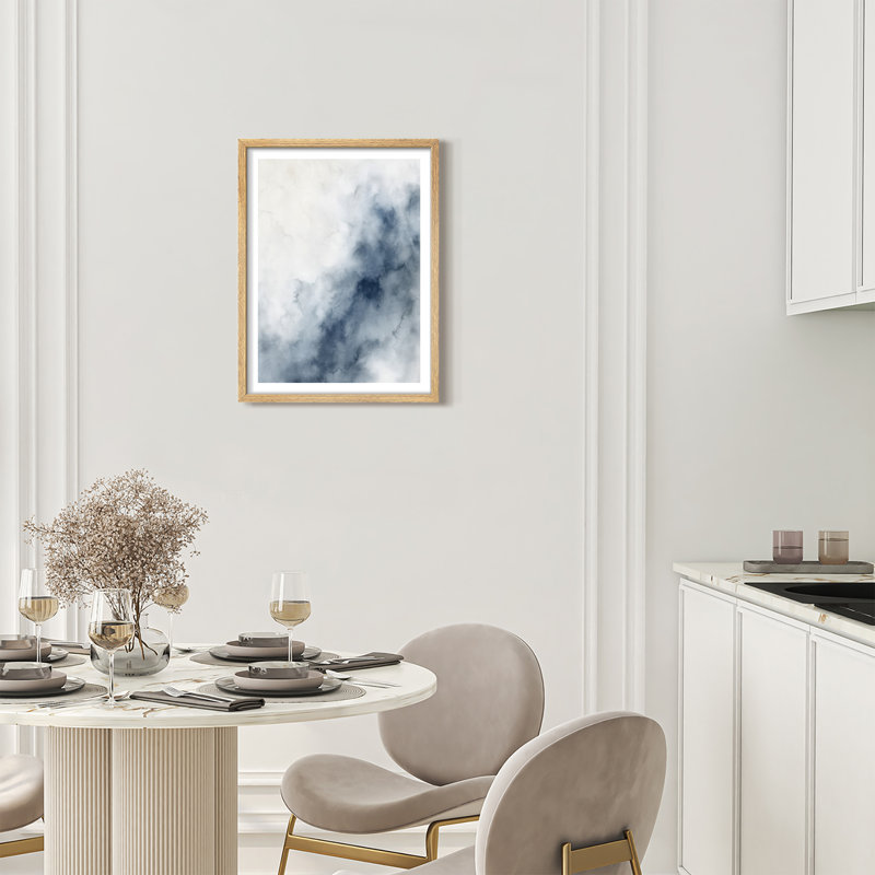 Reproduction d'art encadrée abstraite pour décoration intérieure moderne - 12 po x 16 po, H 16 po x l 12 po, Naturel