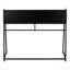 Bureau d'ordinateur, bureau personnel, ordinateur portable, tablettes de rangement, L 48 po, travail, stratifié noir, métal noir, contemporain, moderne-586158574