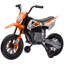 Moto électrique pour enfants avec roues d'entraînement et suspension arrière en orange riche