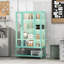 Grande vitrine en fer 67,25 po avec porte en verre et lumières DEL en acier-913427956