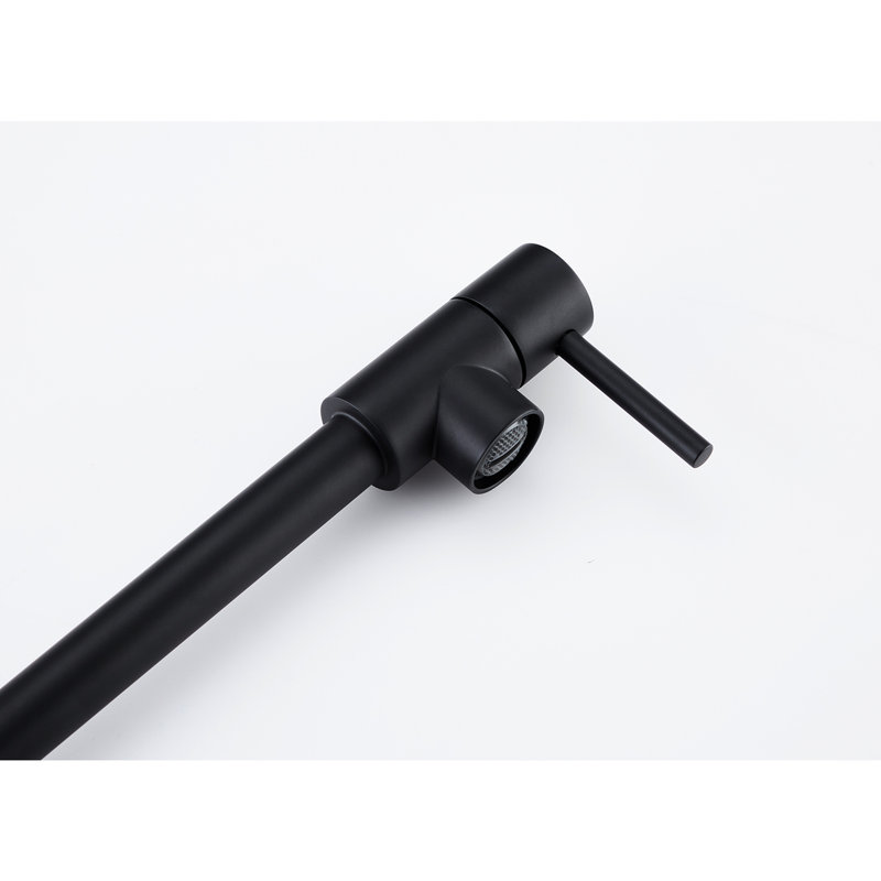 Pot Filler Faucet - Matte Black, Brass Material, 360 Rotation & Fold Function, Double Handles For Precise Water Supply, Corrosion And Oxidation Resistance Surface Treatment Black Appearance, Brass,