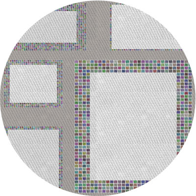 Tapis décoratif gris à motif géométrique Rosenblatt