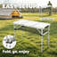 3ft Aluminium Foldable Camping Picnic Table with Mesh Storage Shelf & Carry Bag-501745481