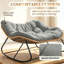 Double chaise berçante surdimensionnée avec coussin gris-894103192