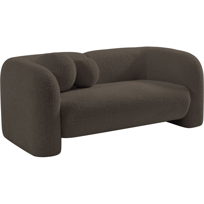 Causeuse Emory, Tissu brun bouclé