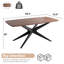 Table de salle à manger 69,3 "à piédestal rectangulaire avec structure en métal pour 4 à 6 personnes-2091089796