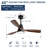 48 Inch Wood Ceiling Fan With 3 Solid Wood Blades Remote Control Reversible DC Motor For Living Room