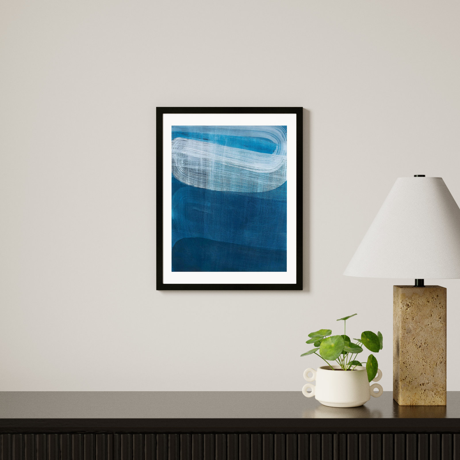 Tidal Blues by Stephanie Dennis, Black, 25" H x 20" W  x 1.25" D