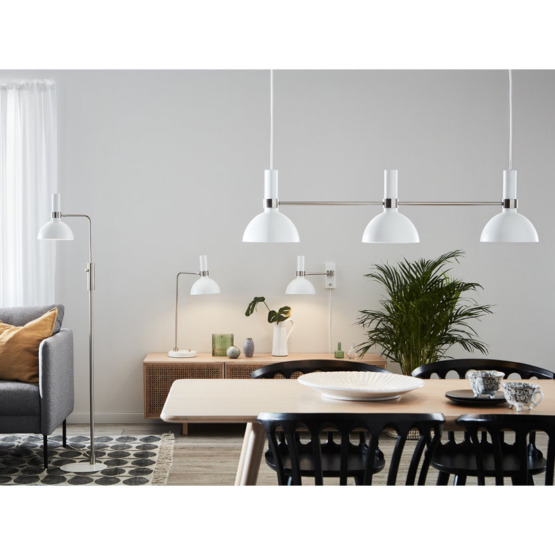 Keanu Plug-in Armed Sconce, White/Steel