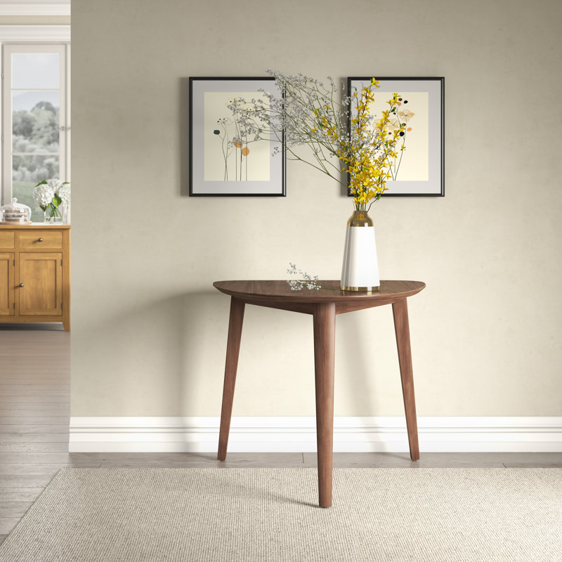 Lyan Wood Corner Dining Table, Walnut