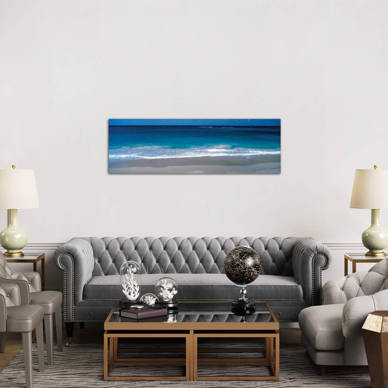 Waters Edge Barbados Caribbean - Wrapped Canvas Panoramic Print, Black Floater Framed, 121.92 cm H x 40.64 cm W