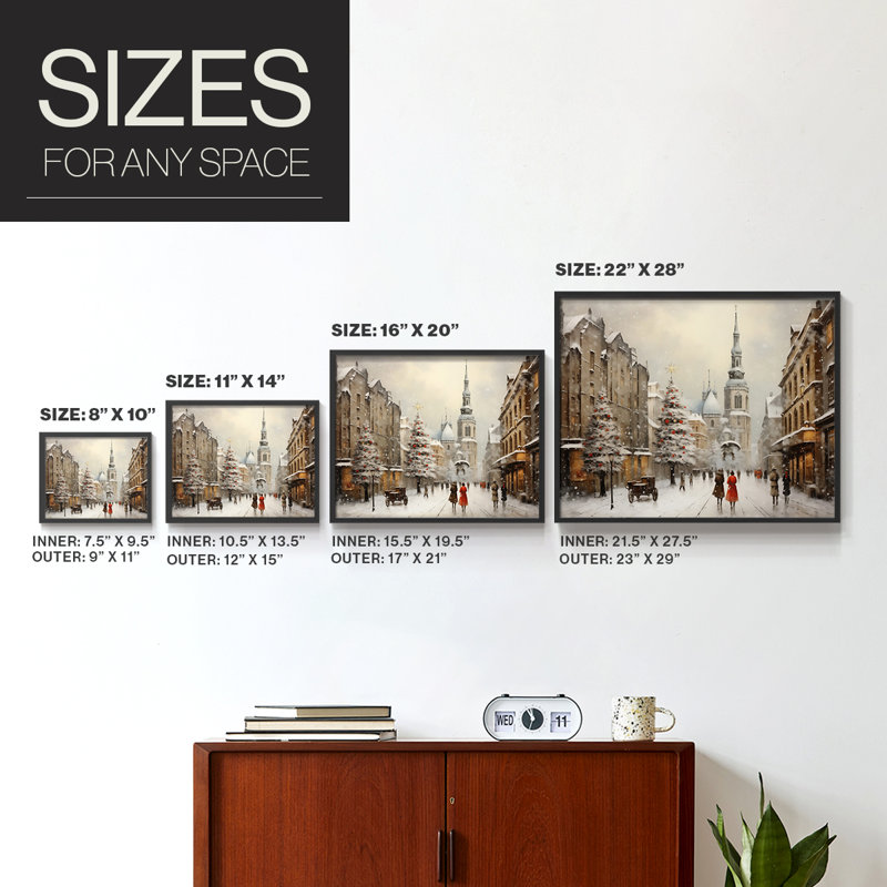 Chirstmas Art-CCCXLI -Framed Print - Restickable, H 8 po x l 10 po, Noir, noir, noir, noir